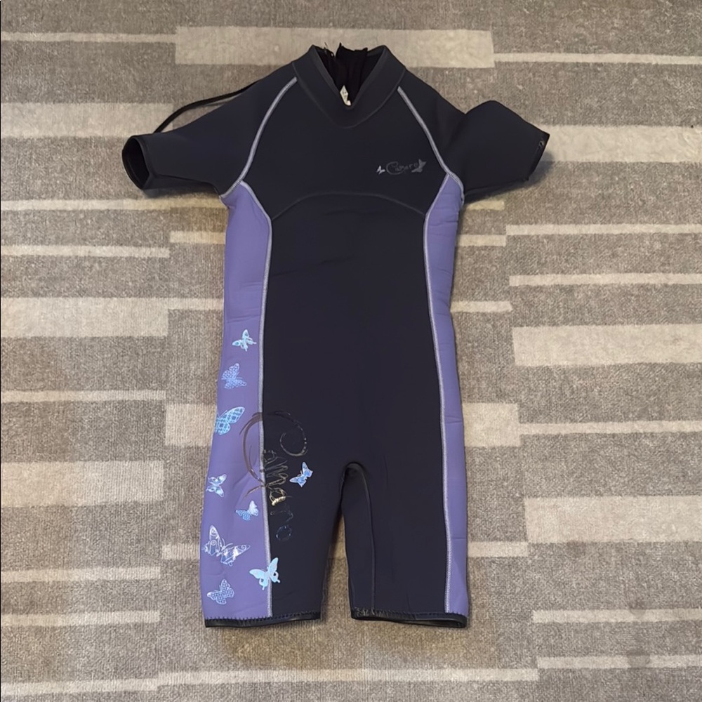 Camaro Black and Purple Kids Wetsuit